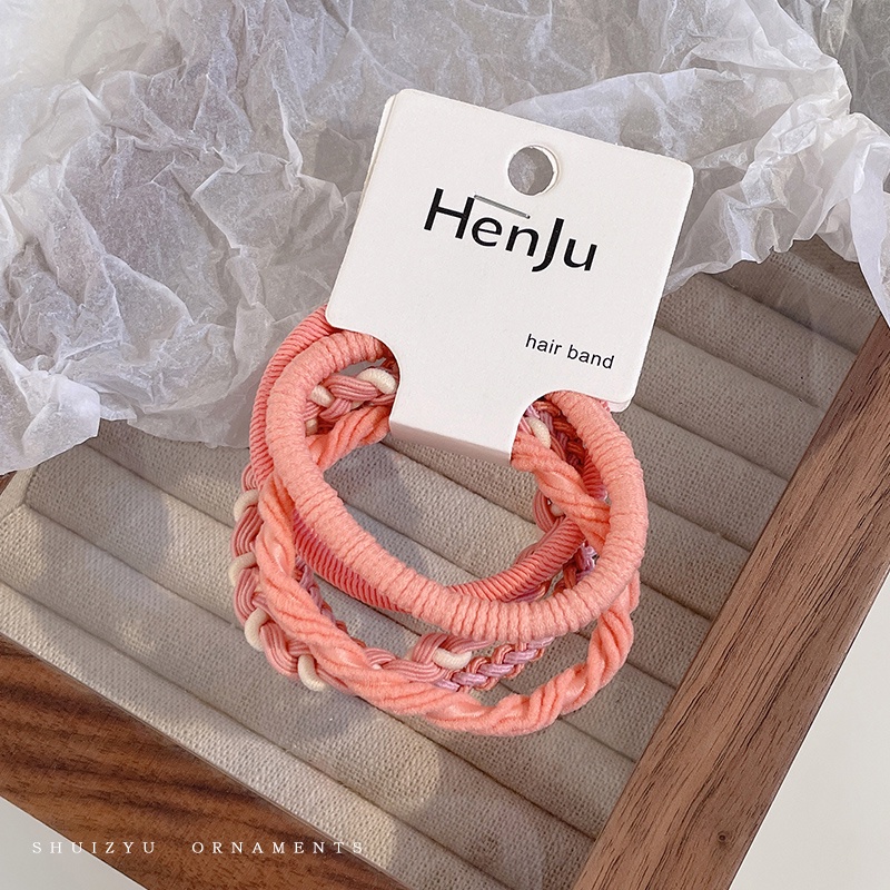 Bộ 5 Dây Buộc Tóc Đuôi Ngựa Thiết Kế Đơn Giản Thời Trang