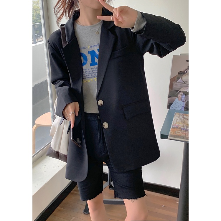 Áo Khoác Dáng Rộng 49340 Có Đệm Vai Dễ Phối Đồ Cao Cấp Dành Cho Bạn Nữ