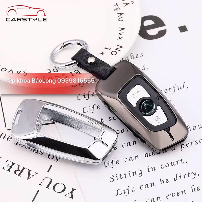Ốp khoá kim loại xe Vin Lux A, SA Bao da chìa khóa