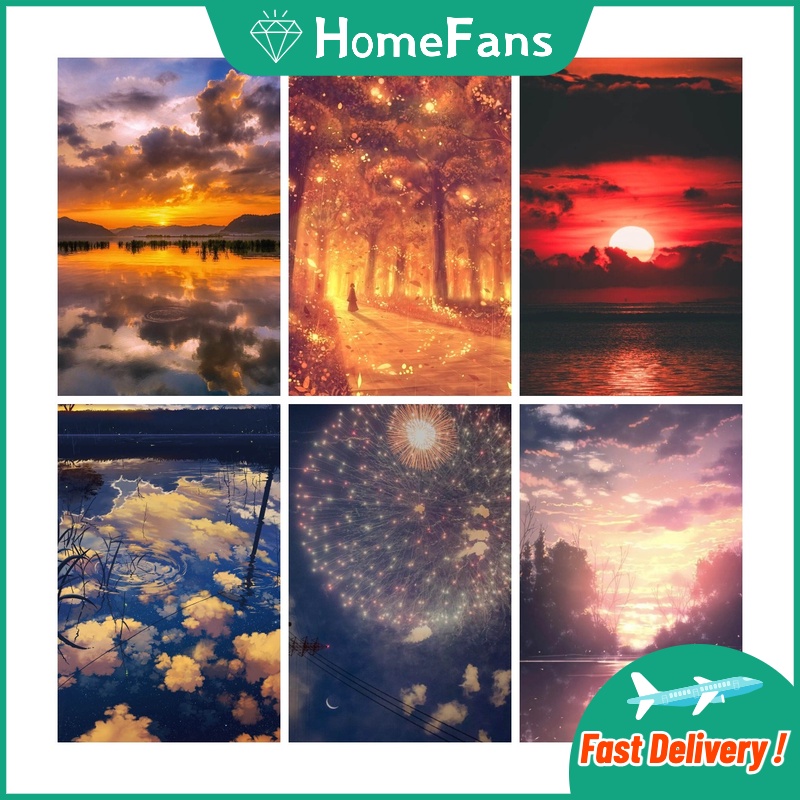 Bộ Tranh Đính Đá 5D Tự Làm 30x40cm / 40x50cm Hình Pháo Hoa Độc Đáo