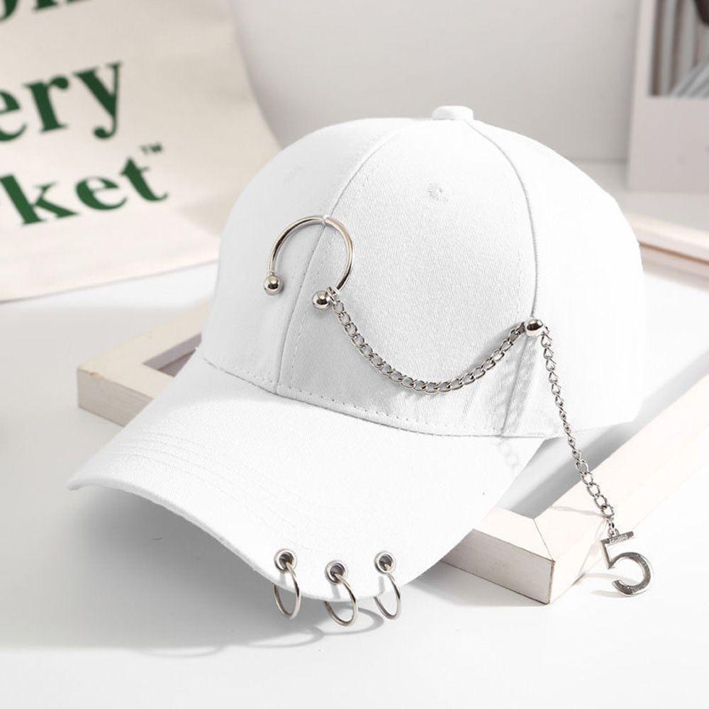 IVORY Mũ Lưỡi Trai Vải Cotton Thiết Kế Đơn Giản Phong Cách Hip Hop Hàn Quốc Cá Tính Cho Nam Nữ