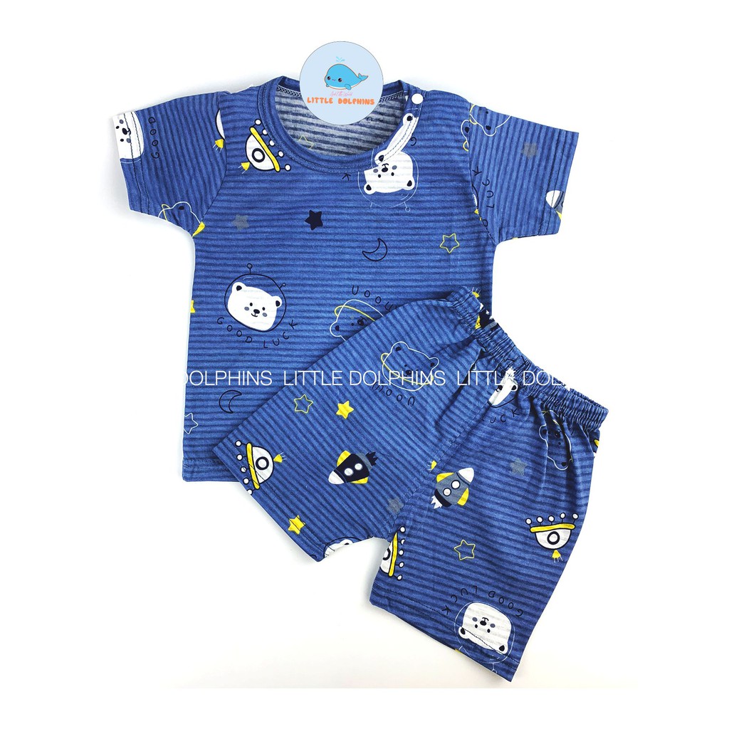 Bộ Quần Áo Cộc Tay Cho Bé Little Dolphins Chất Cotton Sợi Tre Mềm Mịn Giá Rẻ Cực Đẹp DPbo03