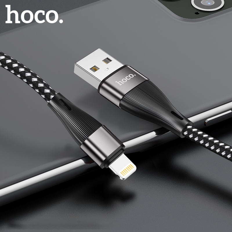 Cáp Sạc Nhanh Và Truyền Dữ Liệu Hoco X57 2.4A Dây Dù Cổng Dành Cho IP Dài 1m - Chính Hãng