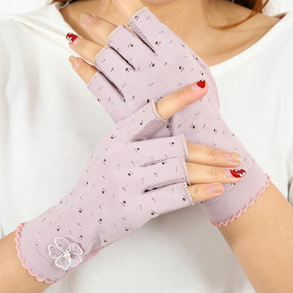 Găng Tay Hở Ngón Chống Nắng Mùa Hè In Họa Tiết Hoa Thời Trang Cho Nữ WMES15H