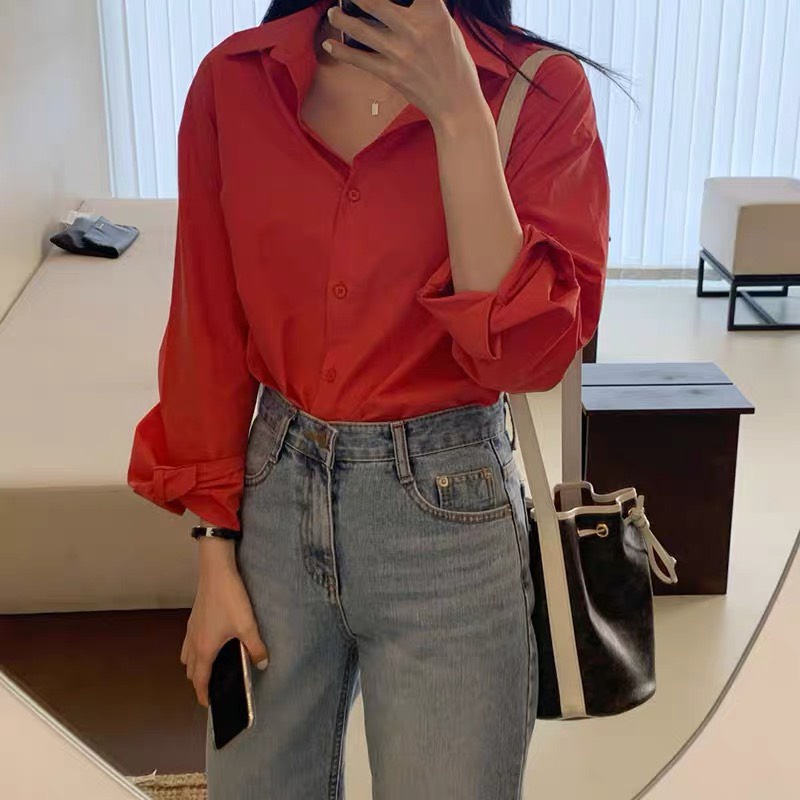 Áo Sơ Mi Nữ form rộng Lụa hàn Kiểu dáng ulzzang vintage thời trang Hàn Quốc Siêu hot lavusa -SM123
