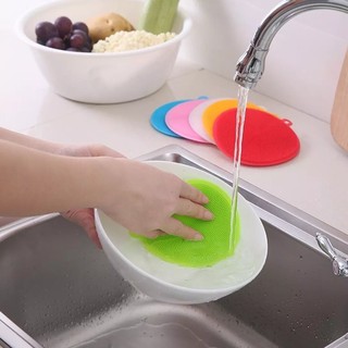 Pad silicon tạo bọt dụng cụ cọ rửa vệ sinh chén bát