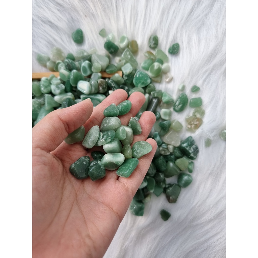 Vụn đá thanh tẩy Green Aventurine, đá phong thủy, đá thach anh Xanh, dùng trong Tarot, Reiki, Thiền Định