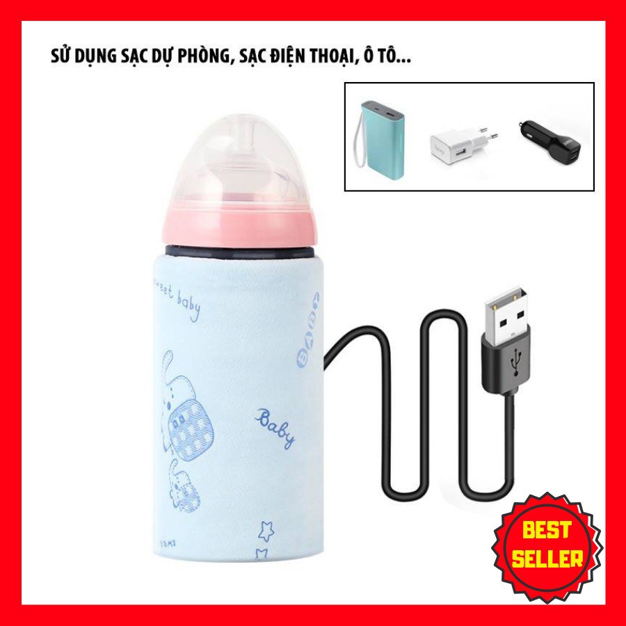 Túi ủ bình sữa thông minh, tiện dụng có nguồn USB phù hợp các loại bình sữa
