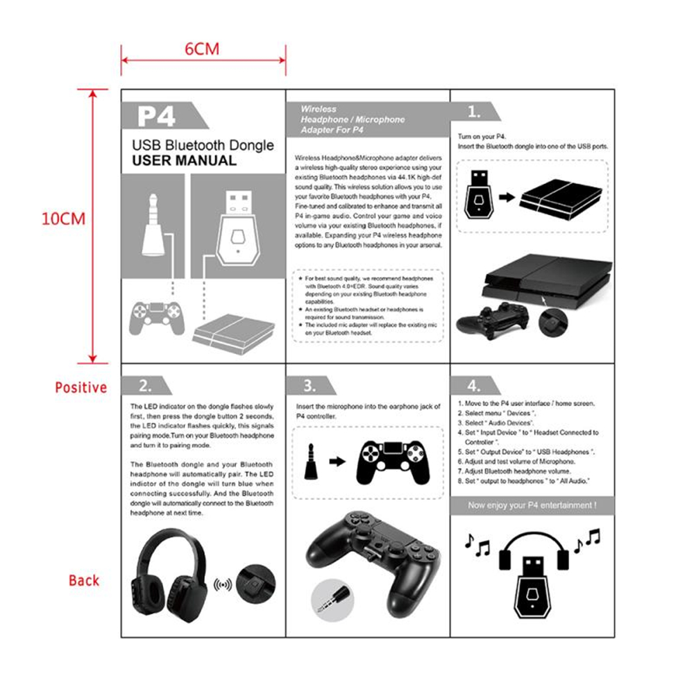 [COD] Durable Receiver Adapter Audio Device Receiver Transmitter Wireless Adapter for PS4 Sound Headset Wireless Bluetooth Mini Music Receiver USB Dongle for PS4/SLIM/PRO Transmitter Adapter black