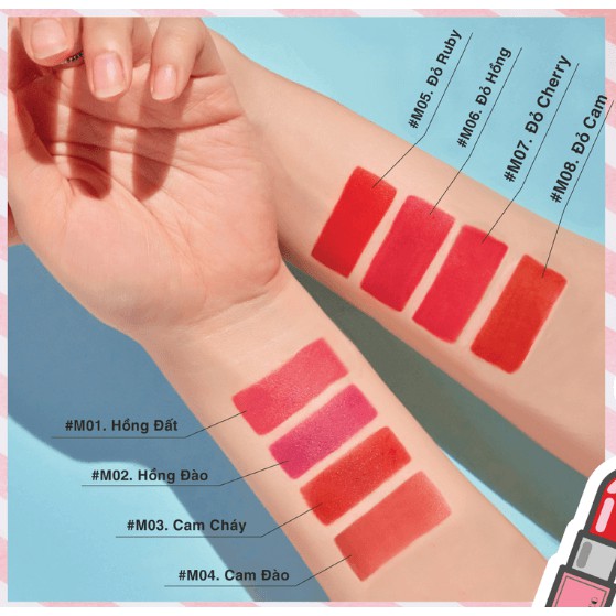 Son Lì Coringco Bonny Lipstick Matte Chính Hãng