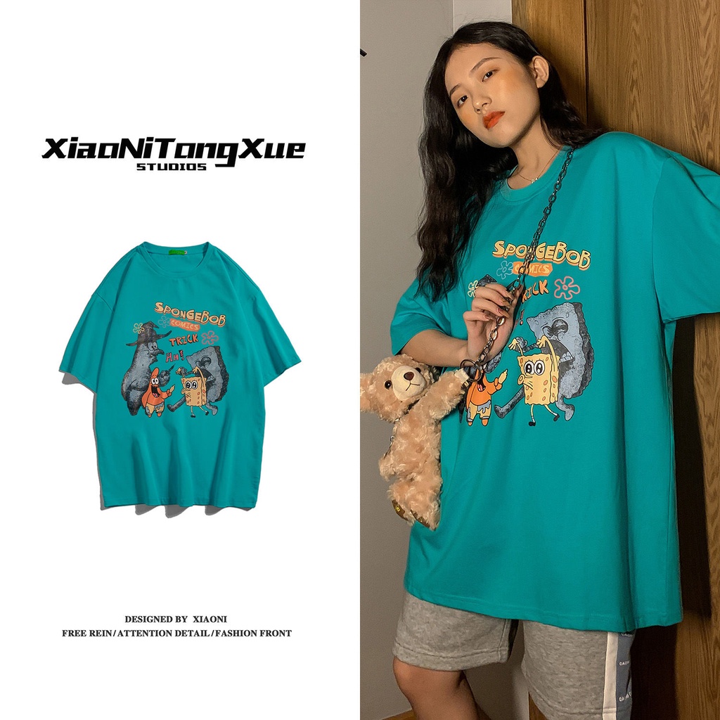 Áo Thun Tay Ngắn Cổ Tròn Dáng Rộng Chất Liệu Cotton Cao Cấp Thời Trang Mùa Hè Theo Phong Cách Hàn Quốc
