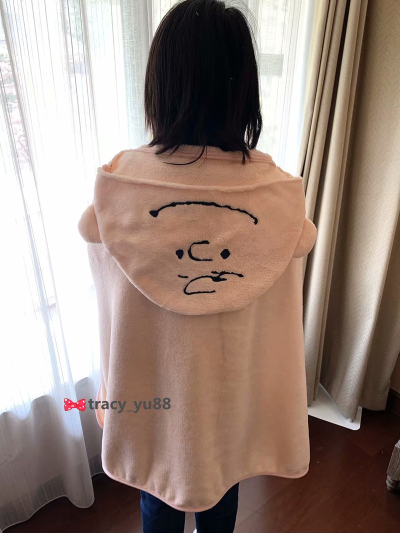 Áo Choàng Vải Lông Cừu San Hô Kiểu Hoạt Hình Snoopy Charlie Đáng Yêu Kiểu Nhật Bản