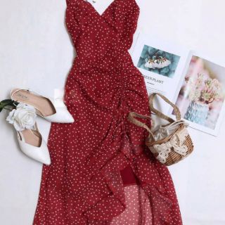 VÁY 2 DÂY HỌA TIẾT CHẤM BI. HÀNG