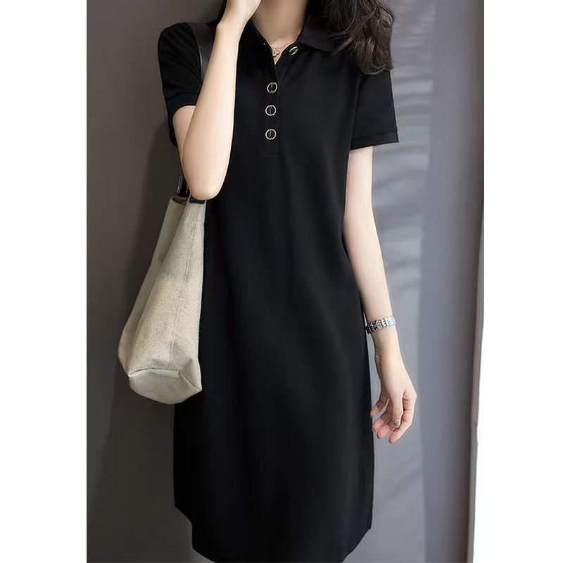Đầm Thể Thao Tay Ngắn Cổ POLO Phong Cách Thời Trang Hàn Quốc Mới 2022