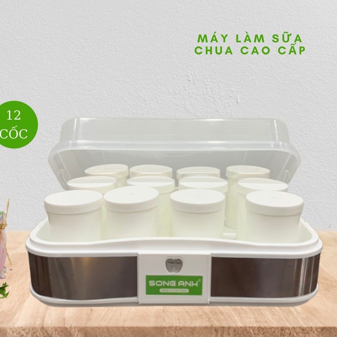 Máy Làm Sữa Chua; Máy Ủ Sữa Chua Green Line Hương Vị Truyền Thống-Tặng Kèm 12 Cốc