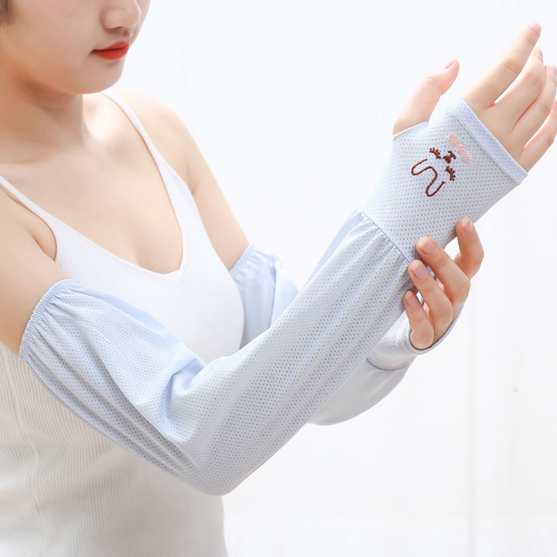 1 Đôi Găng Tay Dài Bằng Lụa Lạnh Chống Nắng Chống Tia Uv Cho Nữ