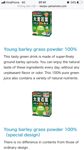 Bột Mầm Lúa Mạch Non Nhật Bản Grass Barley (Date: 2024)