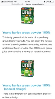 Bột Mầm Lúa Mạch Non Grass Barley Nhật Bản (Hộp 44 gói)