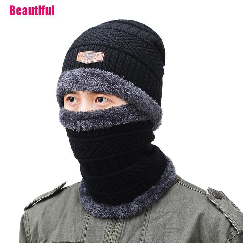 Mũ Và Khăn Choàng Cổ Lót Lông Cừu Giữ Ấm Phong Cách Balaclava Dành Cho Nam Và Nữ