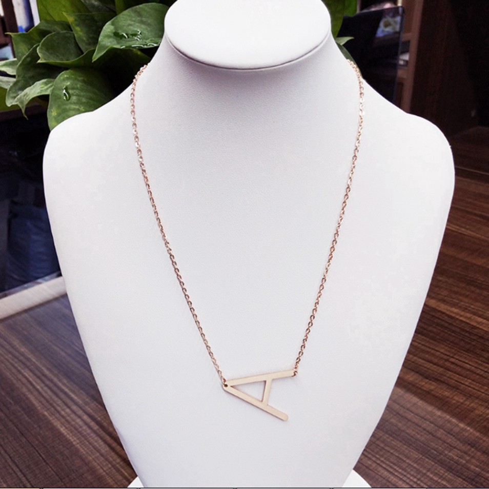 Sale 73% Dây chuyền kim loại mặt kí tự chữ cái sáng tạo cho cặp đôi, A Giá gốc 17000đ - 2G49-7