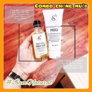 Combo 2 sản phẩm kem muỗi Mogi và tinh dầu tràm Huế nguyên chất Sam Natural