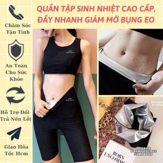 Quần Lửng Sinh Nhiệt Đổ Mồ Hôi Legging Nữ Giảm Tan Mỡ Nịt Bụng Định Hình Eo Tập Gym Yoga Thể Dục Thể Thao.