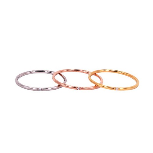 Nhẫn Nữ Mảnh Đính 1 Viên Đá Nhân Tạo Nhỏ Titan Ko Đen TT 3548 Phong Cách Hàn Quốc Cao Cấp