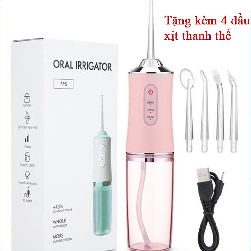 Máy tăm nước, tăm nước cầm tay Oral Irrigator mẫu mới nên giúp làm sạch sâu và bảo vệ chân răng lớp men răng hiệu quả