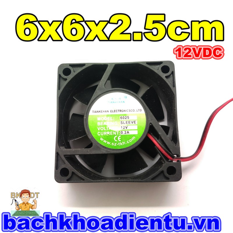 Quạt tản nhiệt DC 12V 6x6x2.5cm