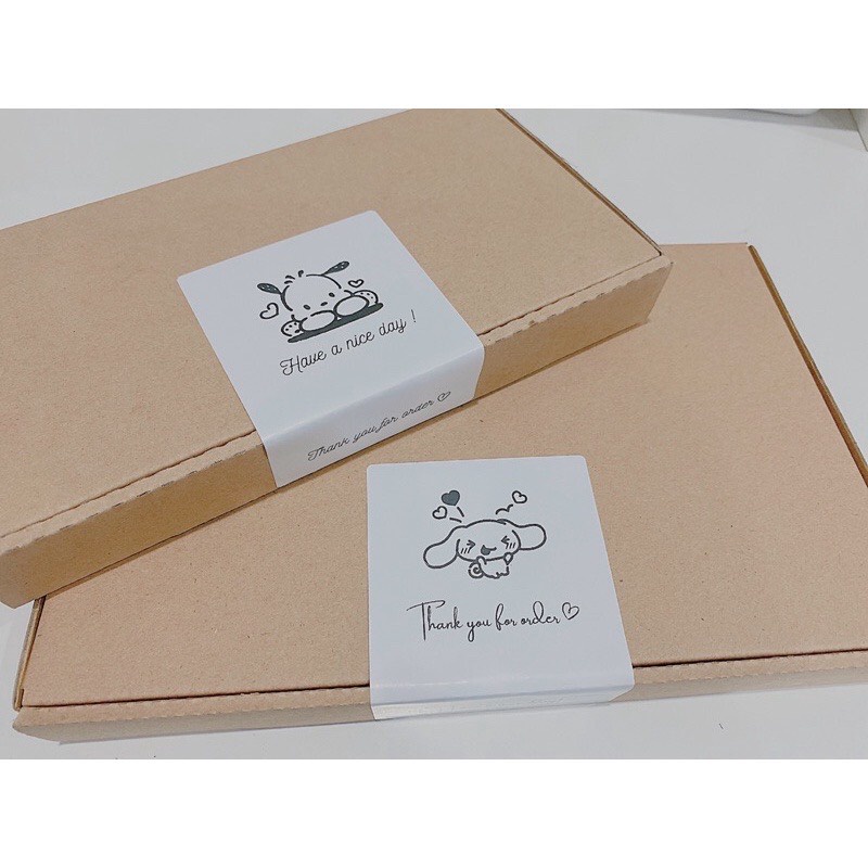 Set 20 tem dán thank you 7x10cm cho hộp carton - tem dán gói hàng trang trí decor