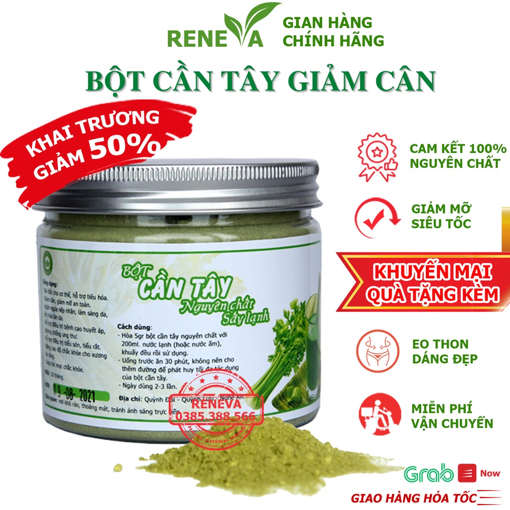 Bột Cần Tây Giảm Cân Nguyên Chất Hộp 200gr Bột Cần Tây Sấy Lạnh Giảm Cân An Toàn Eo Thon Dáng Đẹp Vạn Người Mê BCT06 REN