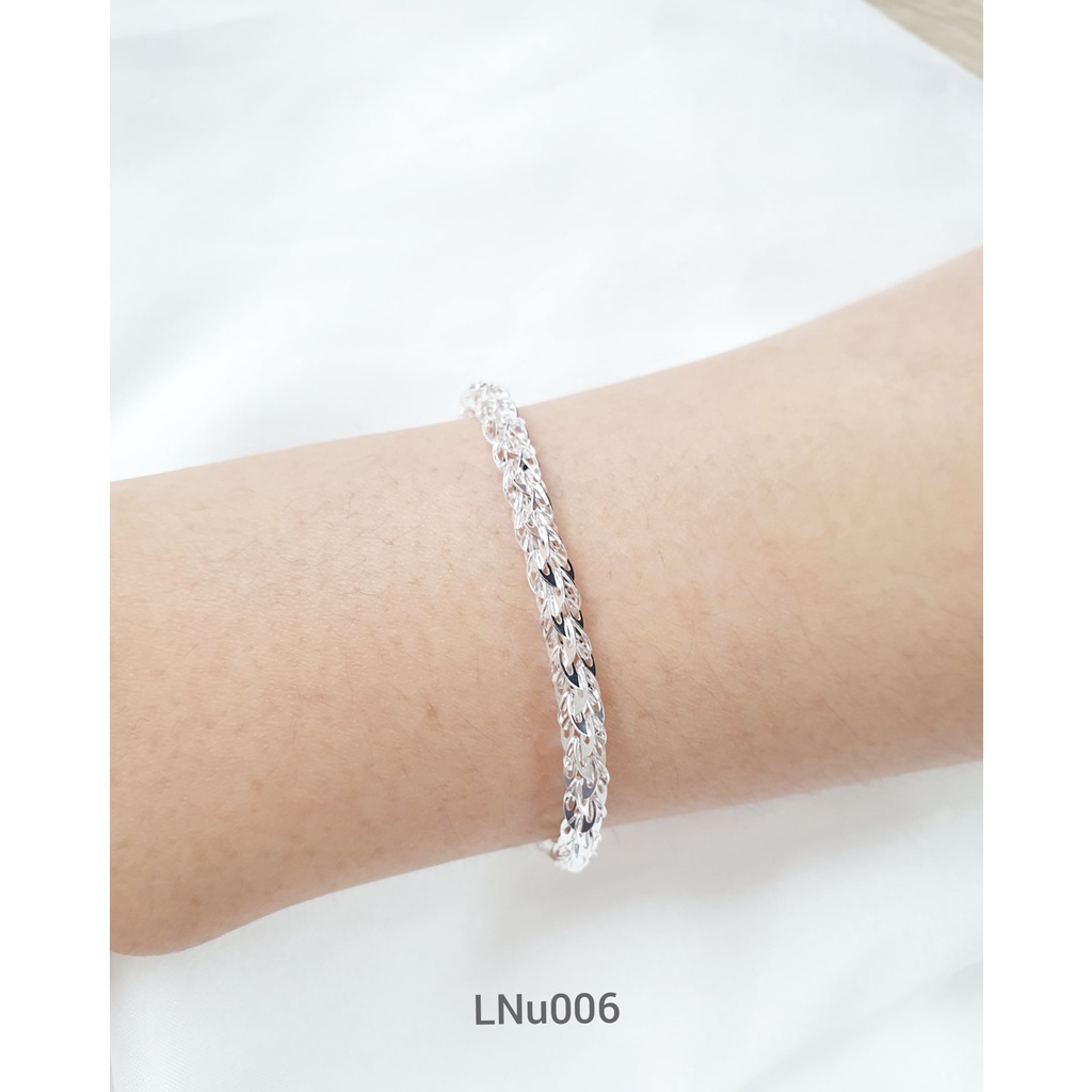 Lắc tay nữ bạc ý (925), LNU006, công nghệ 3d của Nhẫn Nam dtj