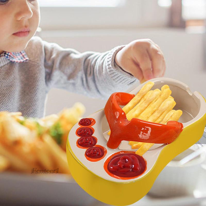 Đĩa Sứ Đựng Khoai Tây Chiên Hình Bàn Chân Cho Nhà Bếp