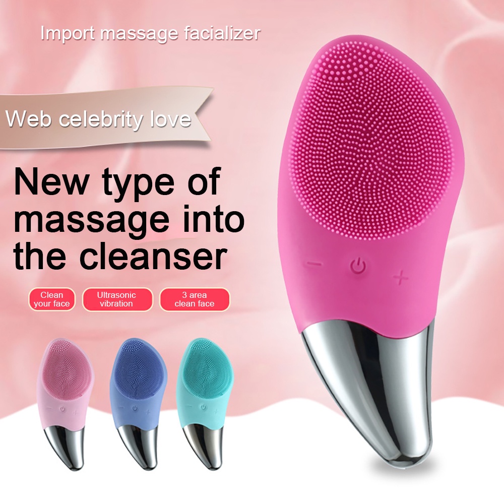 [Hàng mới về] Máy rửa mặt silicone mini làm sạch sâu lỗ chân lông tiện dụng