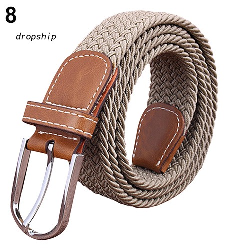 Thắt lưng vải canvas co giãn có khóa kim loại cho nam nữ