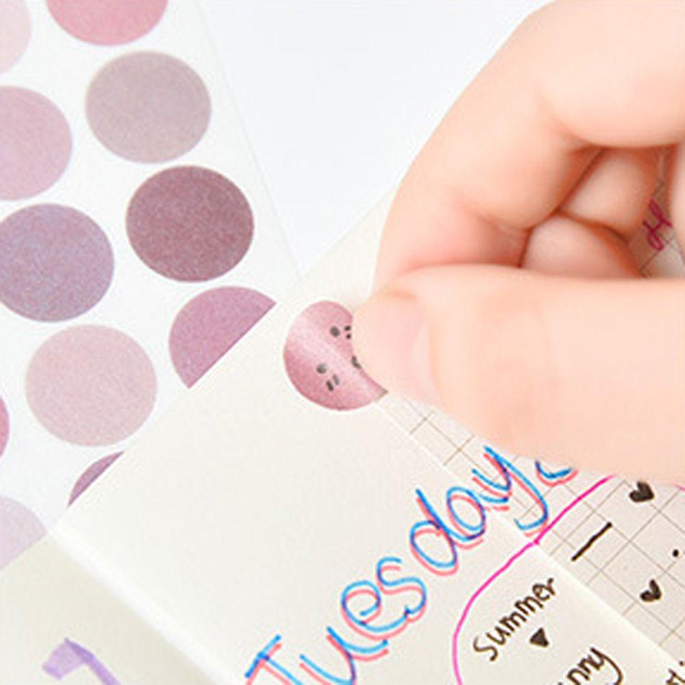 Miếng Dán Giấy Note Hình Tròn Họa Tiết Chấm Bi Trang Trí Điện Thoại / Nhật Ký