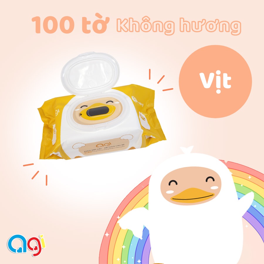 Khăn ướt cao cấp Agi 100 tờ không mùi