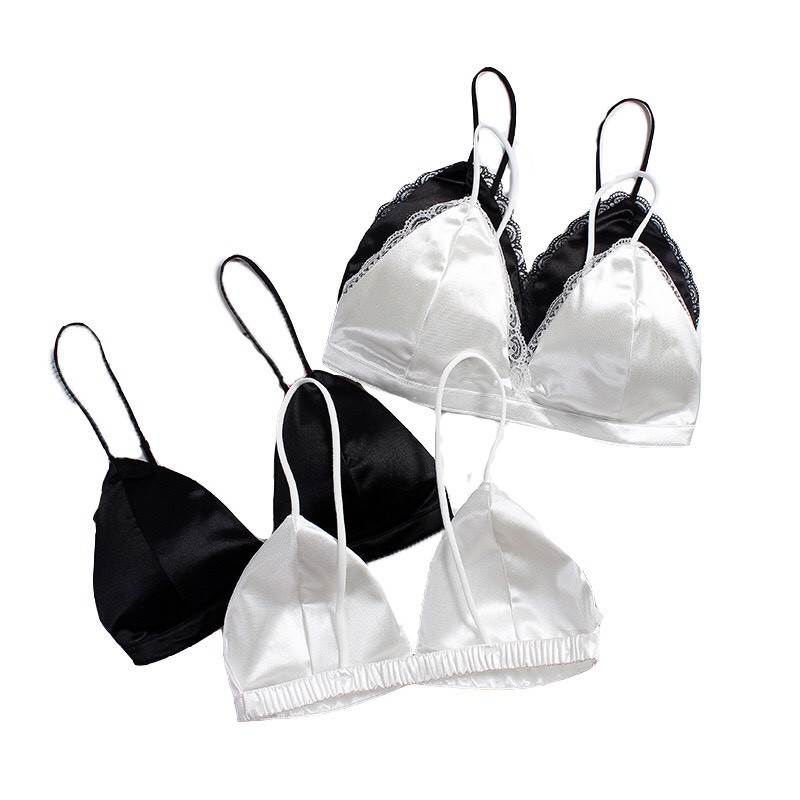 Áo Bra Satin viền phối ren đẹm mút mỏng sexy ❤️ FREESHIP ❤️ Áo chip satin bóng hai dây phối ren - Lolie House | BigBuy360 - bigbuy360.vn