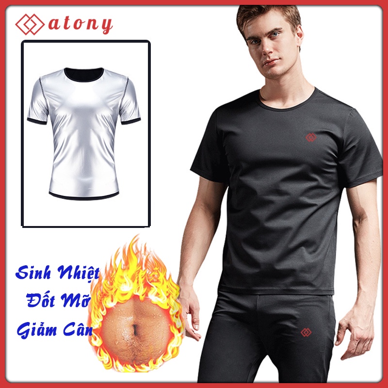 Áo Sinh Nhiệt Ép Cân Nam ATONY Cao Cấp, Tráng Nano Bạc Nhật Bản, Tăng Cường Đốt Mỡ, Đổ Mồ Hôi, Giảm Cân Nhanh