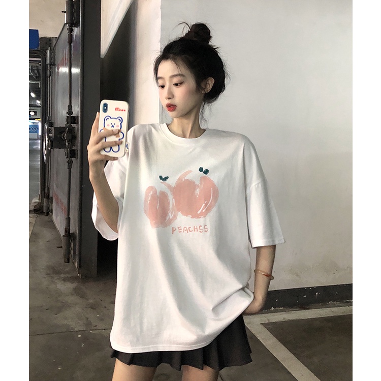 NRVP Áo thun nữ tay ngắn in hình phong cách Hàn Quốc thời trang mùa hè 2022