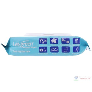 KHĂN GIẤY ƯỚT CỒN LET GREEN (50 MIẾNG/GÓI)