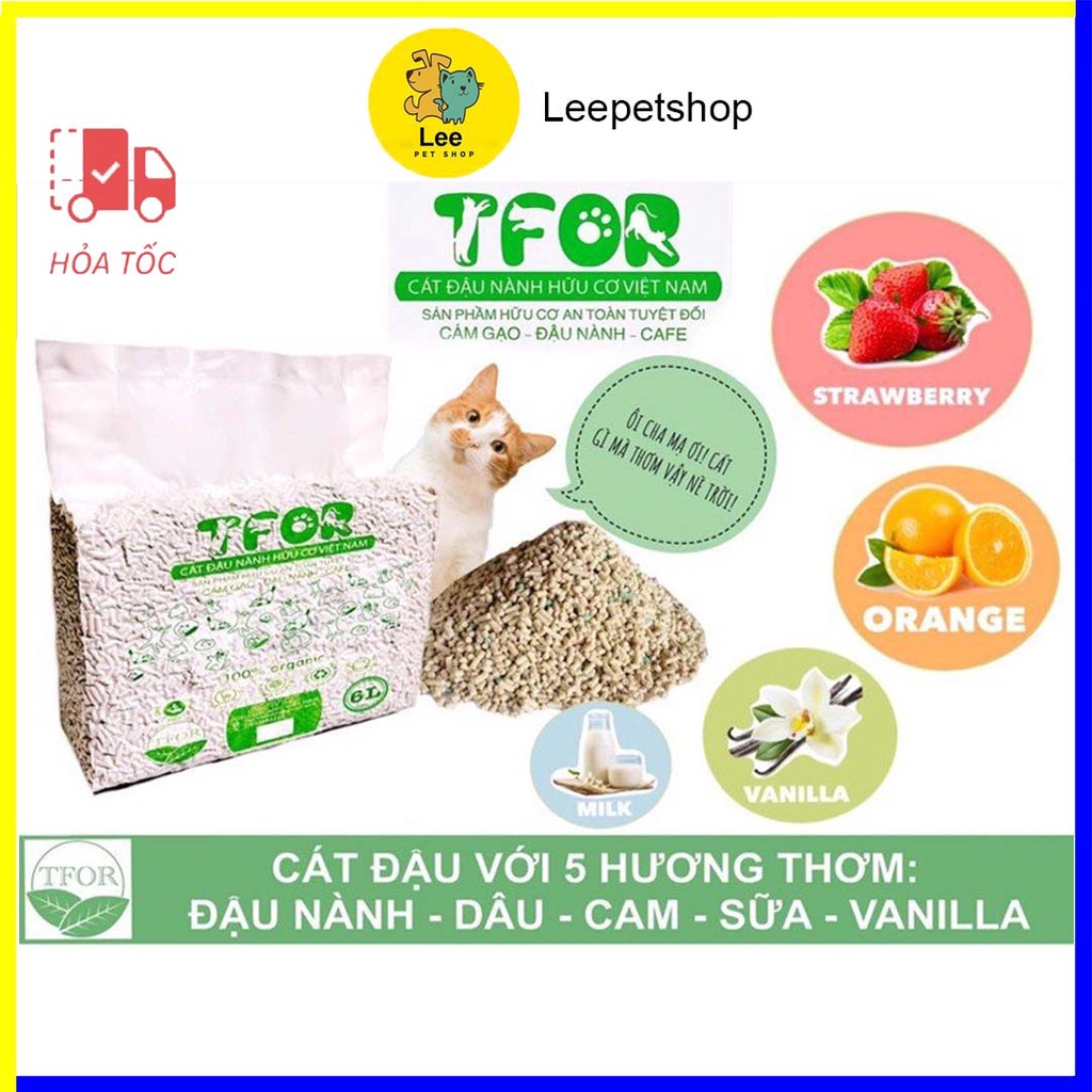 Cát Vệ Sinh Cho Mèo TOFU 6L - Cát Đậu Nành Cho Mèo An Toàn Bảo Vệ Môi Trường Xuất Xứ Việt Nam - Leepetshop