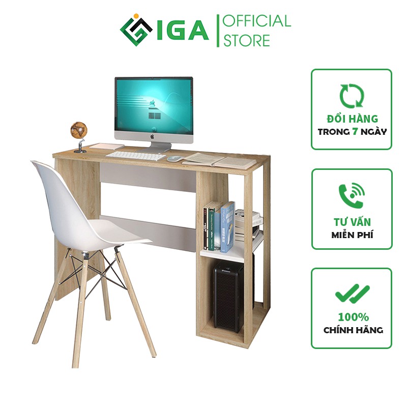 Bàn Làm Việc IGA Kết Hợp Kệ Sách Không Phải Đứng Lên Lấy Sách | BigBuy360 - bigbuy360.vn