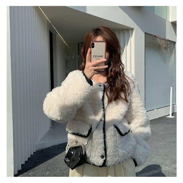 Áo khoác lông chạy viền túi hộp, chất lông cừu 2 mặt siêu dày đẹp mềm mại, lên dáng cực xinh (A01) CAO CẤP | BigBuy360 - bigbuy360.vn