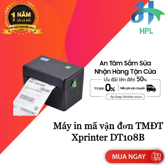 Máy in mã vận đơn TMĐT Xprinter DT108B