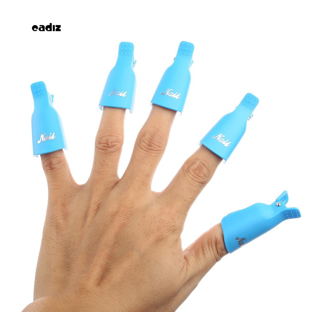 ✮10Pcs Plastic Acrylic Nail Art Soak Off Clip Cap UV Gel Polish Remover Wrap Tool