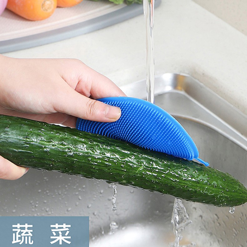 Miếng silicone tròn rửa chén/ rau củ chống dính tiện dụng