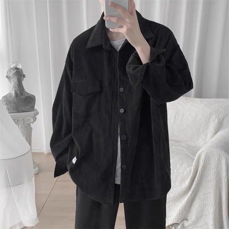 ÁO SƠMI NHUNG TĂM VINTAGE from rộng phong cách unisex nam nữ đều mặc được