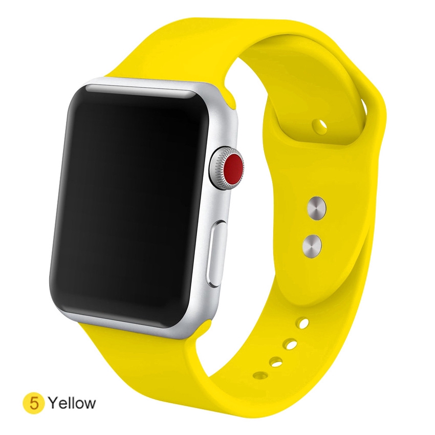 Dây đeo silicone mềm màu trơn thay thế cho Apple Watch 1 2 3 4 cỡ 38-44mm