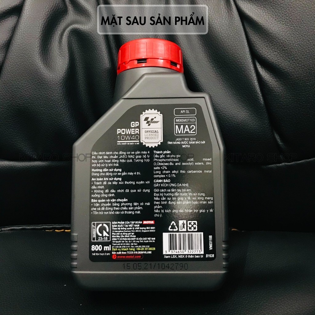 [Mẫu Mới] Dầu nhớt Motul GP Power 4T 10w40 MA2 chai 1L -  Dầu nhớt xe số và tay côn cao cấp